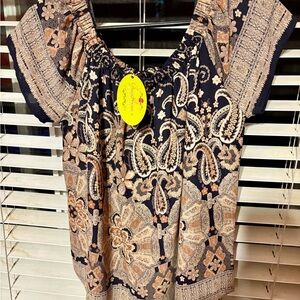 Boho Paisley Off-Shoulder Top Medium